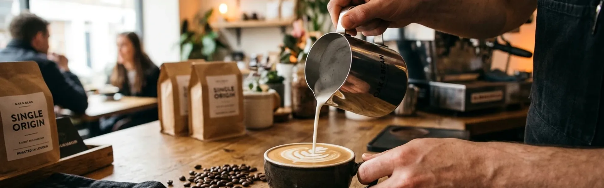 Latte art at a Coachella Valley coffee shop